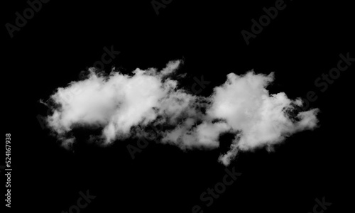 white cloud isolated on black background.