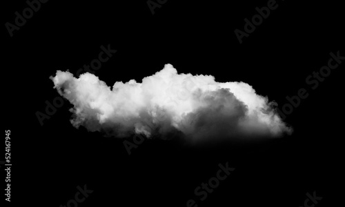 white cloud isolated on black background. photo