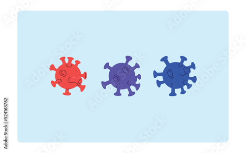 Corona virus mutation. Covid-19 virus mutating concept background illustration