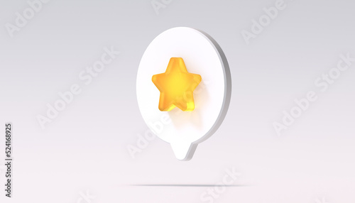 Symbol Icon Isolation White Background, star symbol with word bubble, rating review icon Mobile App Icon.