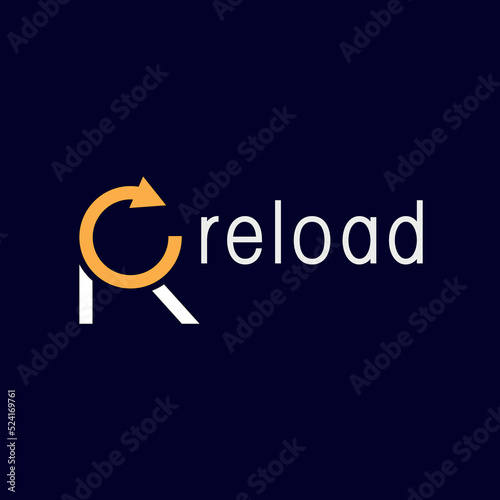 logo design concept that reads reload and uses reload logo