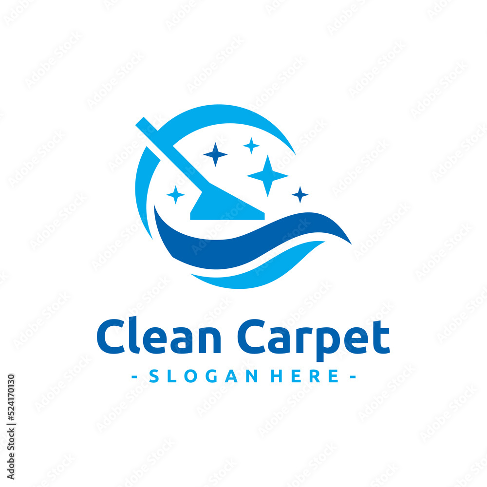 Letter C and clean carpet logo vector. Interiors cleaning service
