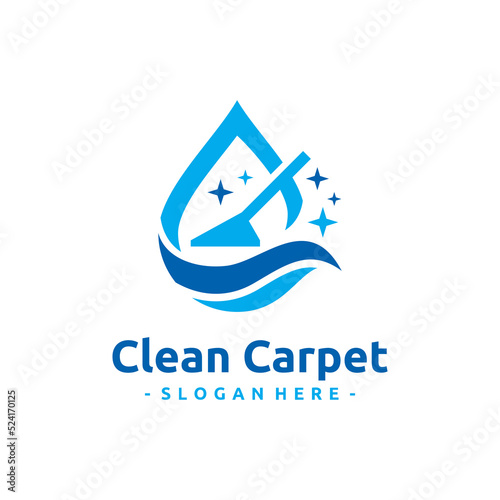 Clean carpet logo vector. Interiors cleaning service business logo template design concept.