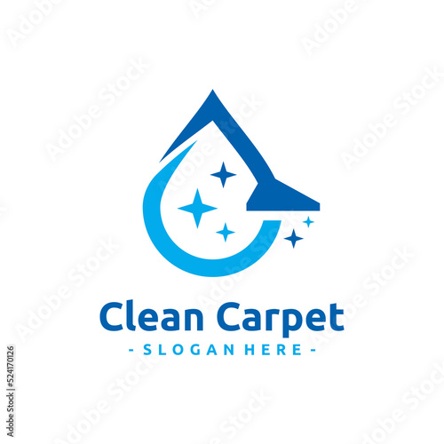 Clean carpet logo vector. Interiors cleaning service business logo template design concept.
