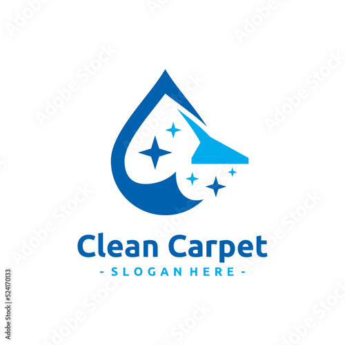 Clean carpet logo vector. Interiors cleaning service business logo template design concept.