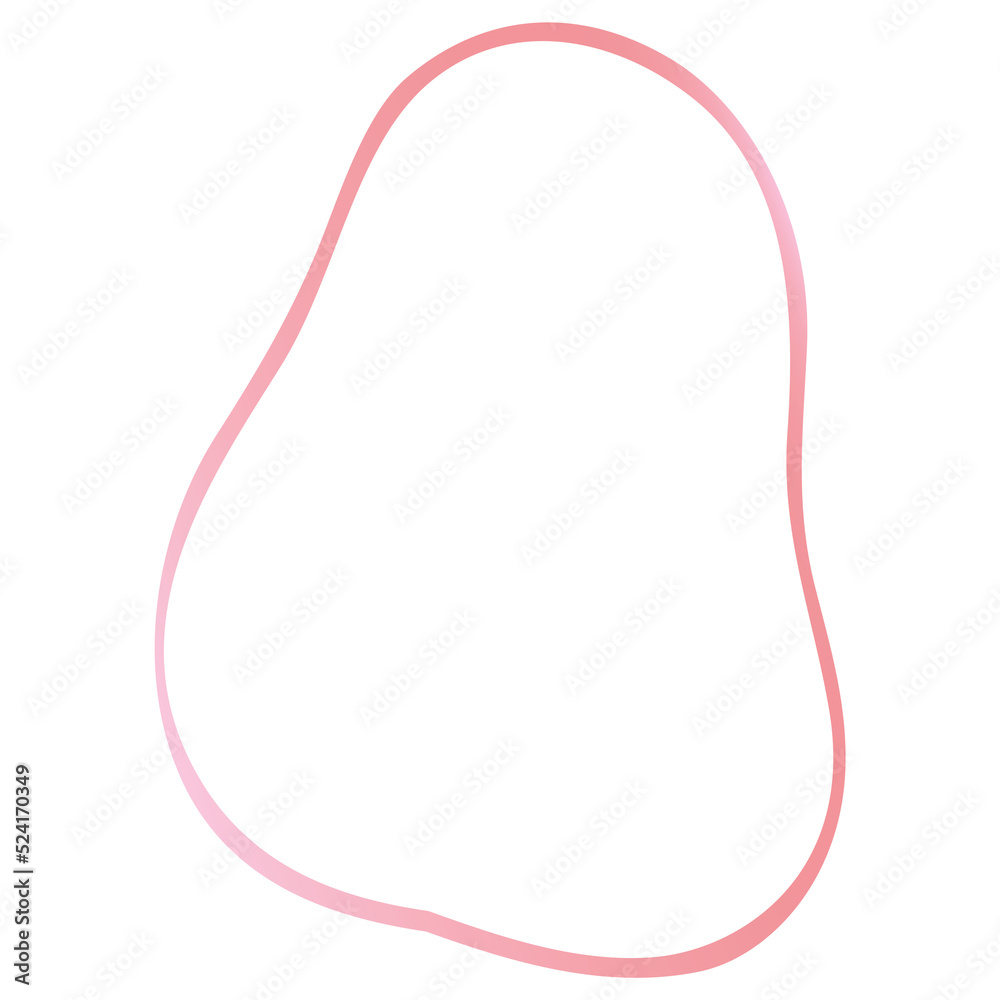 Rose gold abstract shape outline
