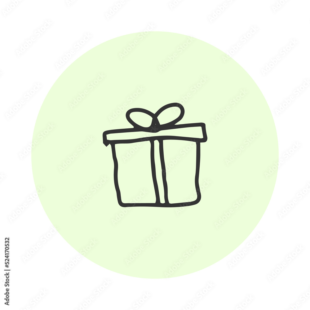 gift box in cute hand drawn line illustration for icon design gift box in cute hand drawn line illustration for icon design