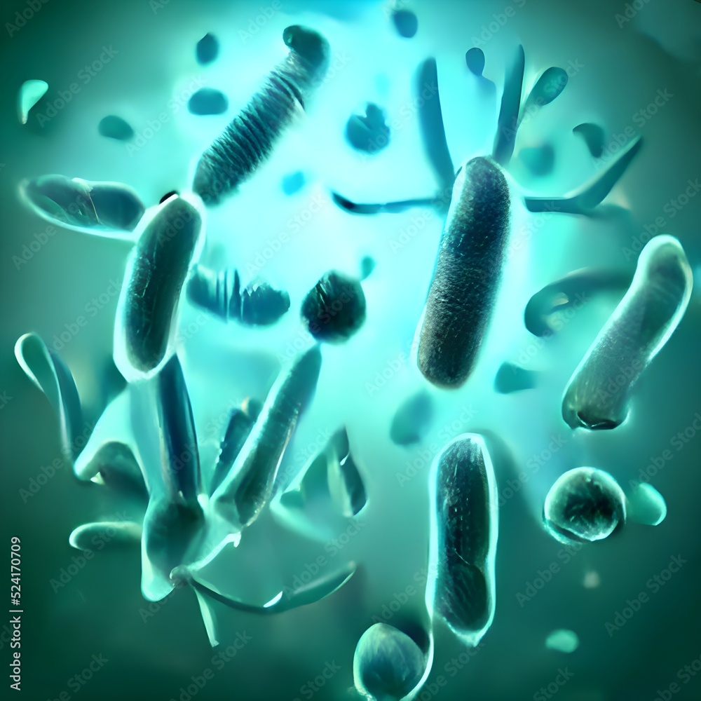 3D Illustration Blue Virus glowing on Black background. Virus spread, virus particles. Virus model. 3D Illustration Blue Virus glowing on Black background. Virus spread, virus particles. Virus model.