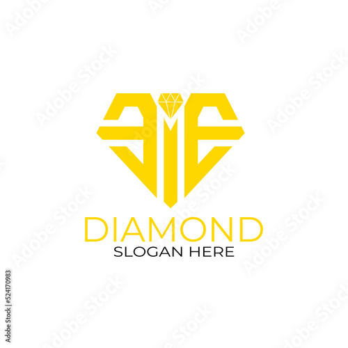 Letter e ee ei diamond logo design with line art style. Design concept, logo, logogram, logotype diamond template.