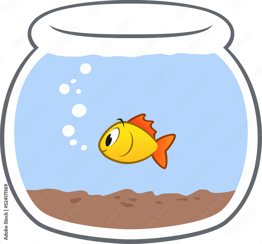 Cartoon Fish Bowl Stock Illustration Adobe Stock