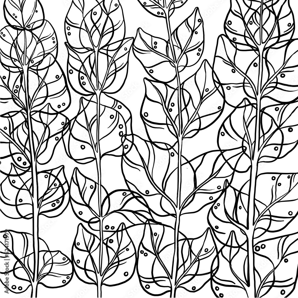 flower and plant pattern for background design