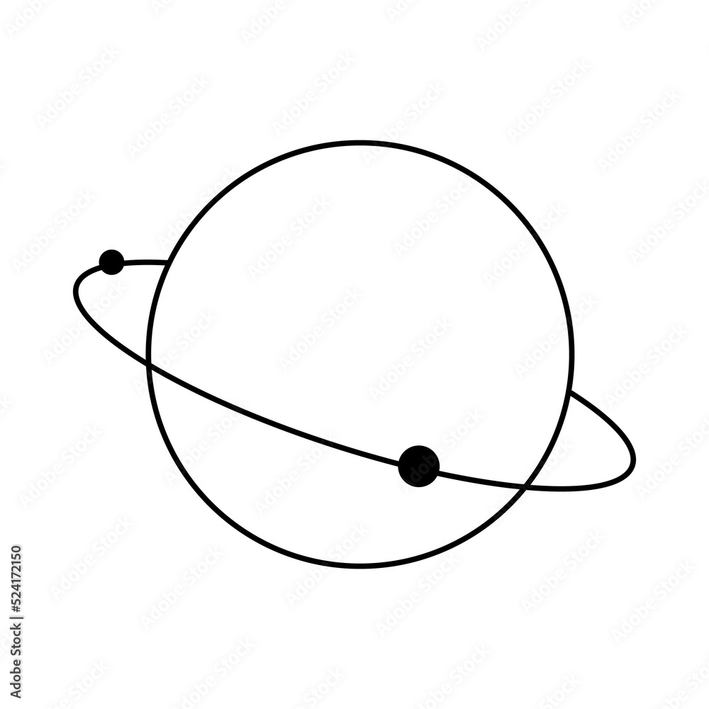 Planet illustration, solar system, drawn by hand Planet illustration, solar system, drawn by hand