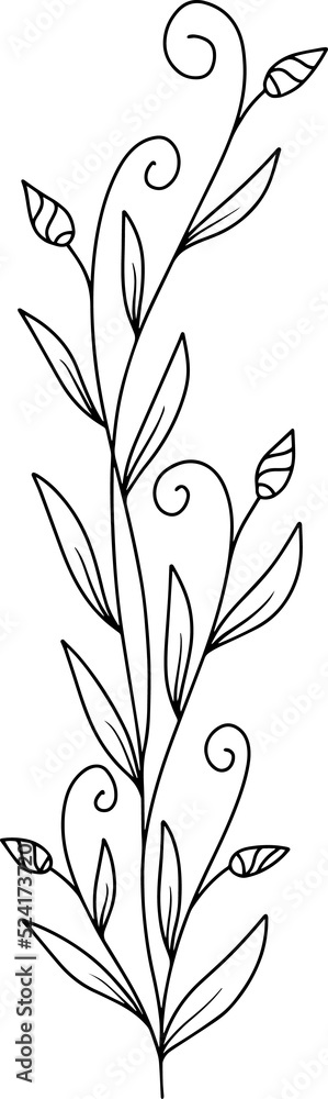 Obraz premium Modern Leaf Line Art 