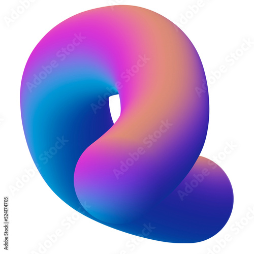 3d fluid amorphous in gradient multiple colors.