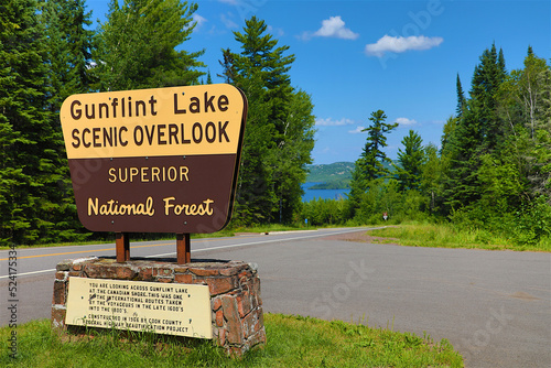 Gunflint Lake Scenic Overlook in the Superior National Forest near Grand Marais Minnesota photo