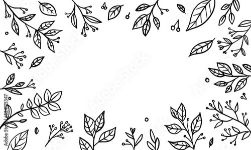 floral hand drawn frame for copy space and background © freeject.net