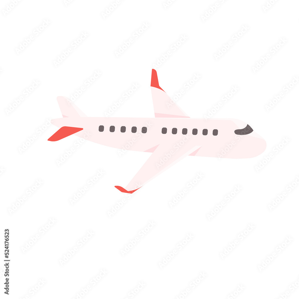 Passenger plane flying in the sky side view. travel concept