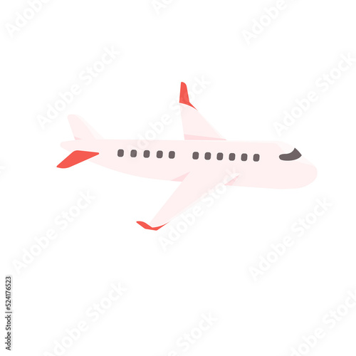 Passenger plane flying in the sky side view. travel concept