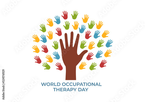 World Occupational Therapy Day Celebration Hand Drawn Cartoon Flat Illustration with Physical Therapists to Maintain and Recover Health
