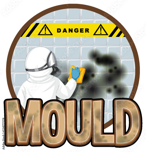 Mould text word isolated