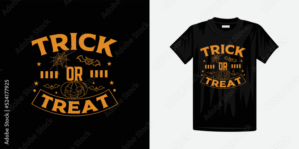 Trick or treat lettering Vector, holiday calligraphy for banner, poster, greeting card, party invitation