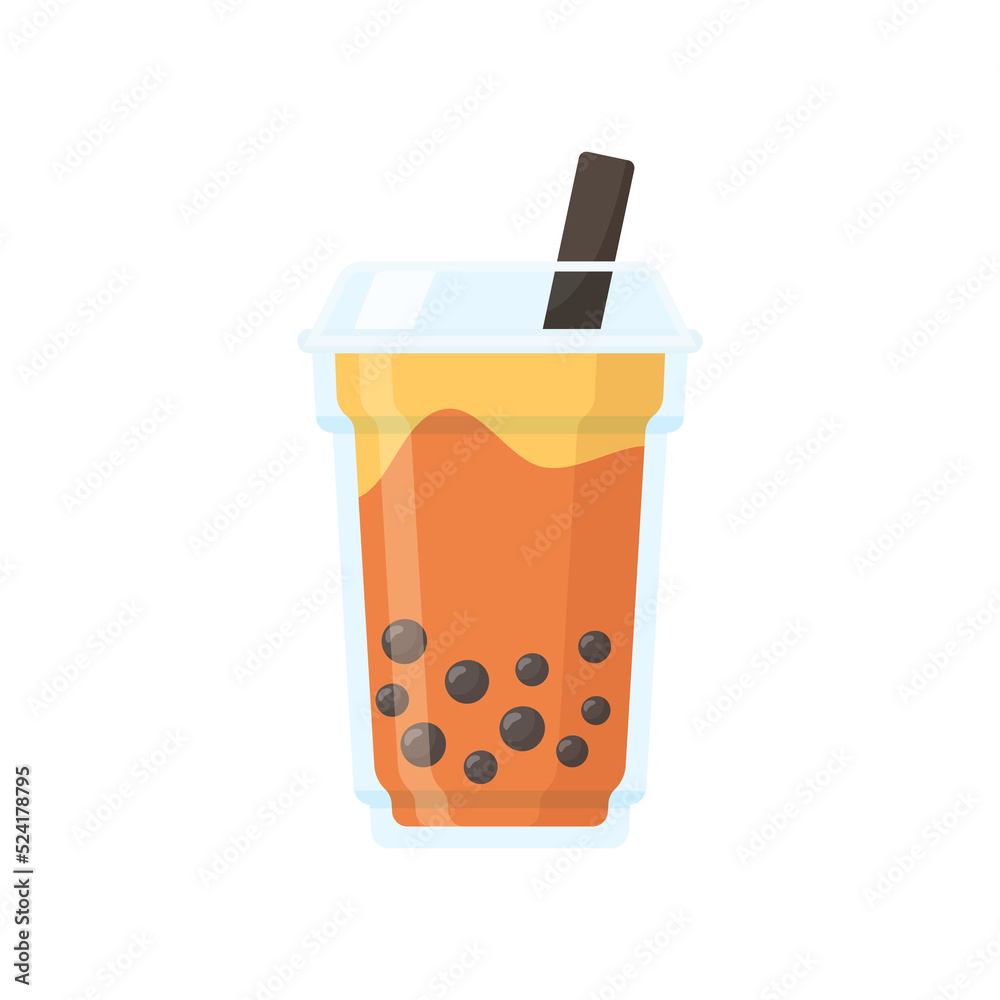 Pearl milk tea vector. Popular sweet drinks menu Pearl milk tea vector. Popular sweet drinks menu