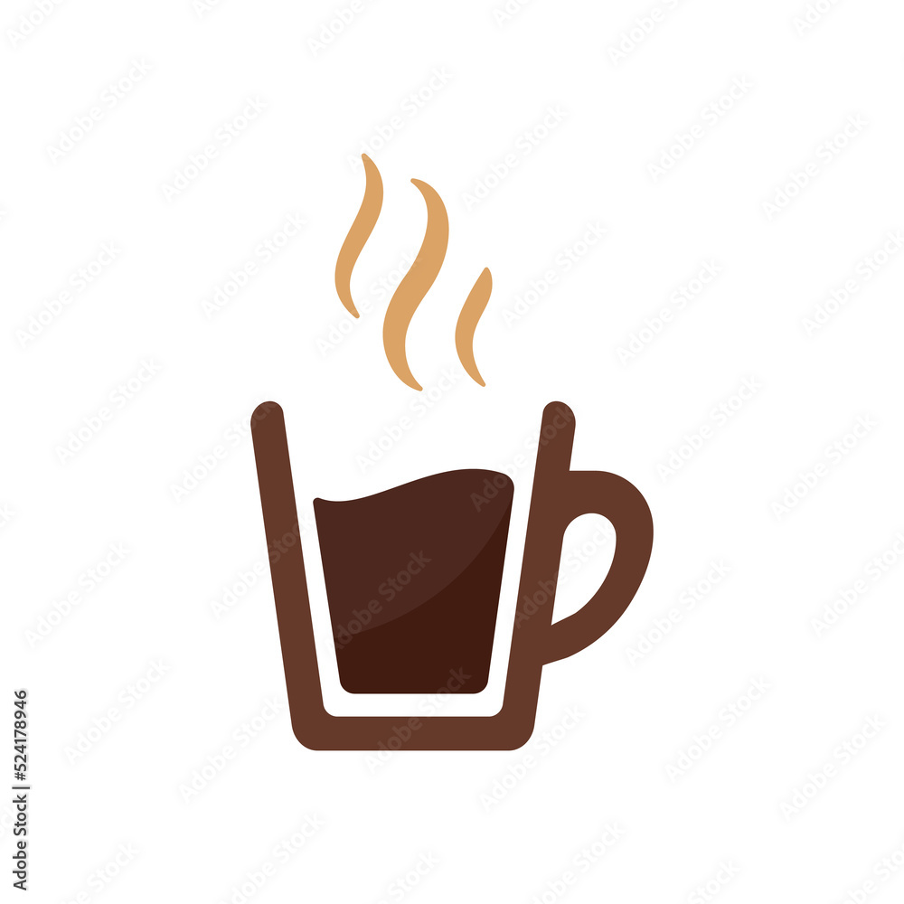 simple coffee cup vector For the hot drink menu in the cafe simple coffee cup vector For the hot drink menu in the cafe