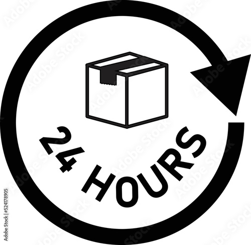Fast Delivery icon on white background. logo badge Free delivery service. 24 hours service sign. flat style.
