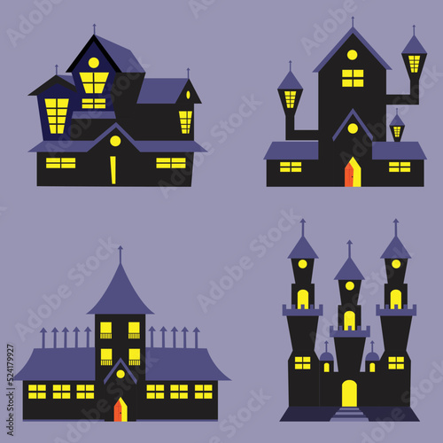 halloween celebration with halloween devil house vector