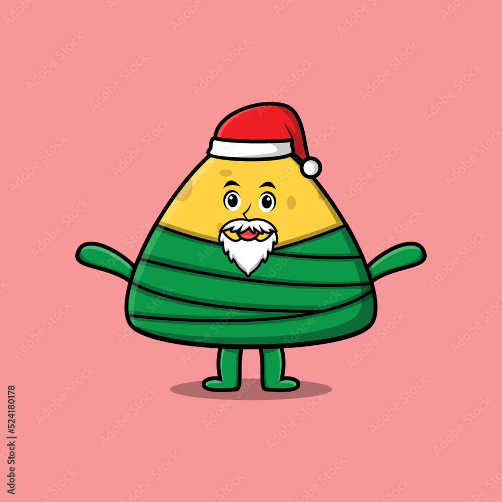 Cute Cartoon mascot character Chinese rice dumpling santa claus character christmas Cute Cartoon mascot character Chinese rice dumpling santa claus character christmas