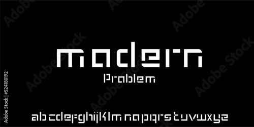 modern futuristic geometric font photo