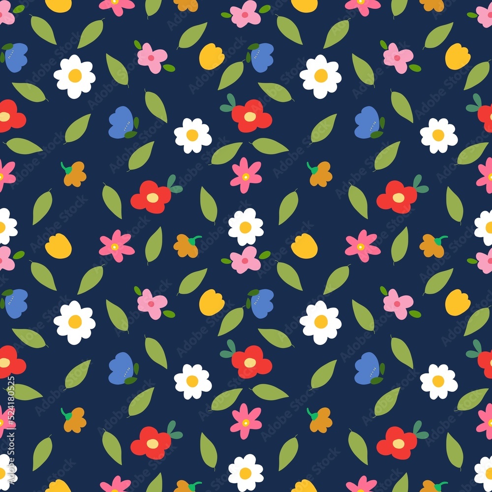 Cute seamless pattern in small flower.Small colorful flowers. Cute seamless pattern in small flower.Small colorful flowers.