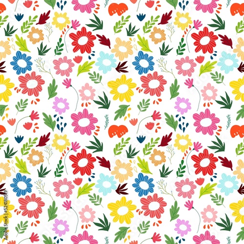 Cute seamless pattern in small flower.Small colorful flowers.