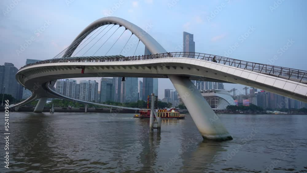 Street scene of modern buildings on both sides of the Pearl River in Guangzhou Street scene of modern buildings on both sides of the Pearl River in Guangzhou