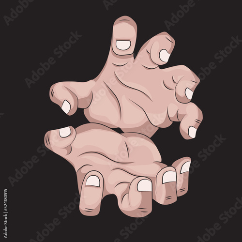 Foto Two men's hands in attack position, anime hands without energy