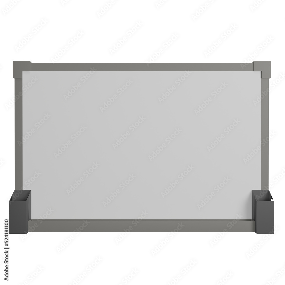 Obraz premium 3D rendering model blank whiteboard , 3D copy space concept