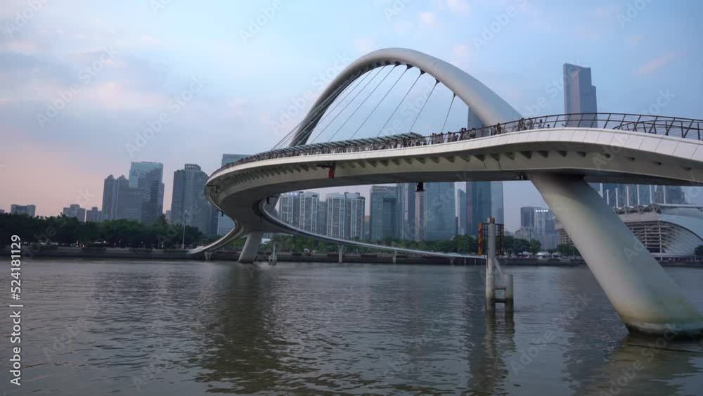 Street scene of modern buildings on both sides of the Pearl River in Guangzhou Street scene of modern buildings on both sides of the Pearl River in Guangzhou