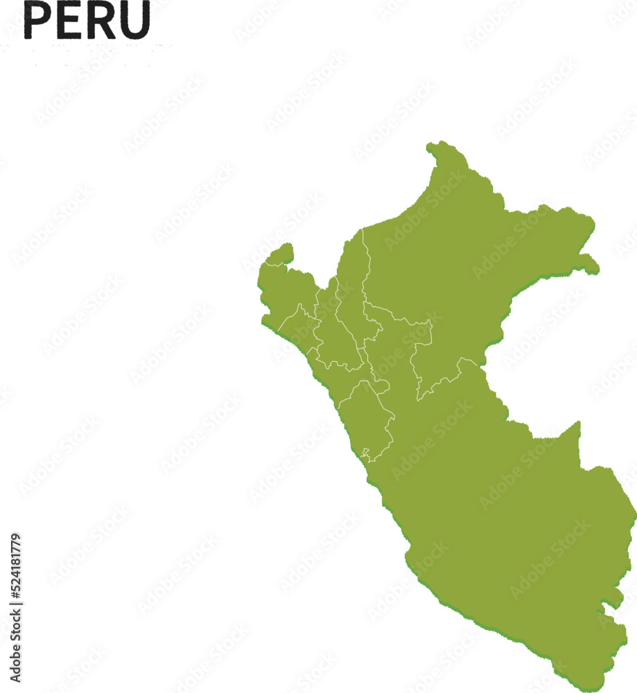 ペルー/PERUの地域区分イラスト