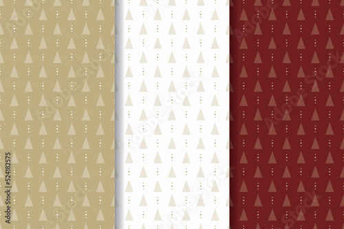 Minimalist seamless pattern for Christmas with abstract trees. Modern and stylish repeat pattern for winter holidays.