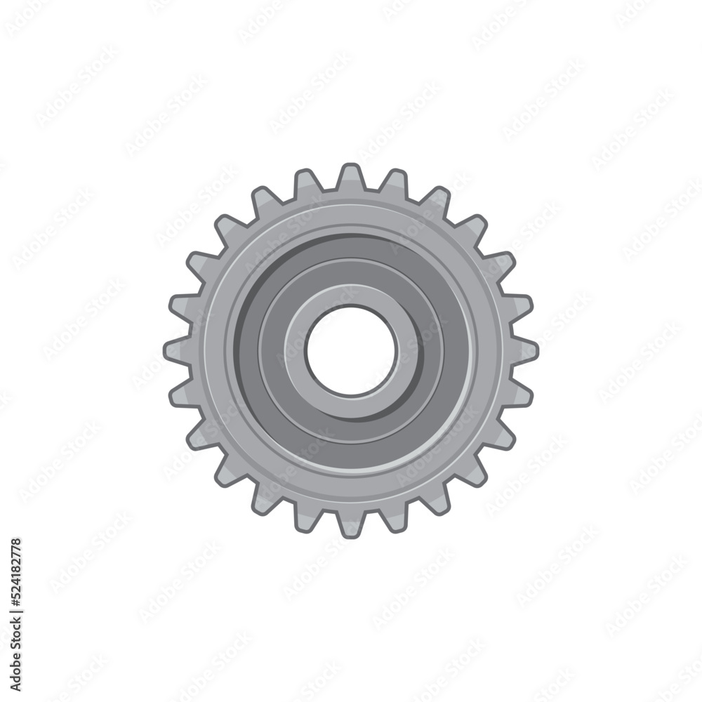 Gear mechanism cogwheel isolated vehicle spare part. Vector car detail, mechanical moving item, metal engine transmission gearwheel. Icon of settings and function, engineering factory progress Gear mechanism cogwheel isolated vehicle spare part. Vector car detail, mechanical moving item, metal engine transmission gearwheel. Icon of settings and function, engineering factory progress