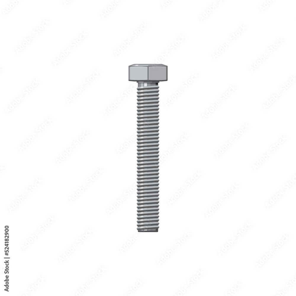 Stainless steel cap head bolt isolated fixing tool icon. Vector building and repair, construction detail, fixing tool. Grade stainless steel cap head bolt, fixing and fastening object, metal fastener Stainless steel cap head bolt isolated fixing tool icon. Vector building and repair, construction detail, fixing tool. Grade stainless steel cap head bolt, fixing and fastening object, metal fastener