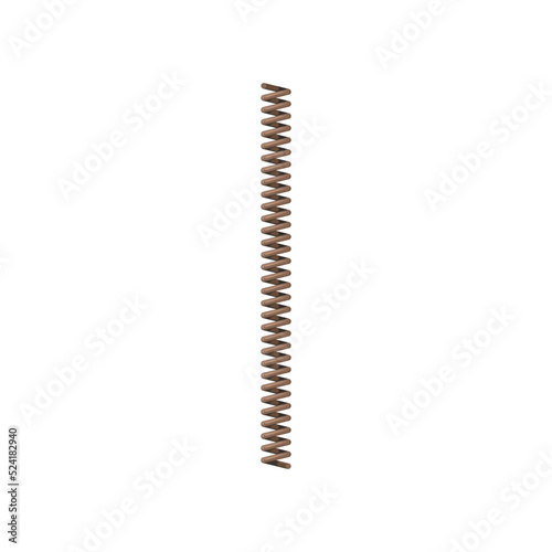 Helical spring extension and compression detail isolated icon. Vector coil spring elastic object, extension and compression vehicle spare part. Vehicle suspension flexible detail, helical spring item