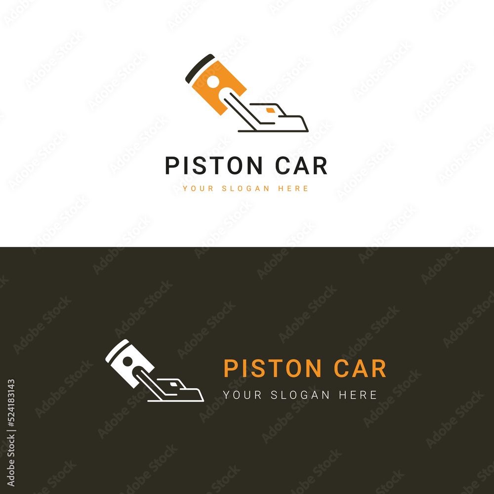 Piston Car logo template, Perfect logo for businesses related to the automotive industry. Car Logo Vector Illustration.