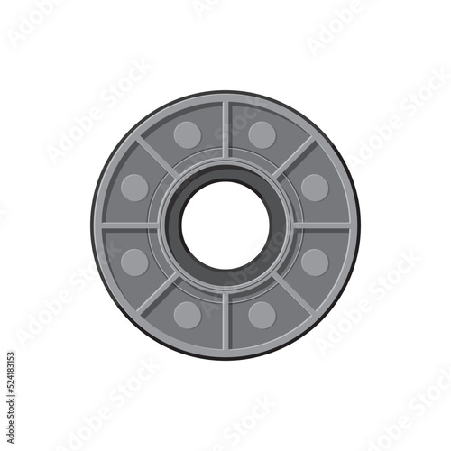 Car detail bearing machine element isolated realistic icon. Vector vehicle spare part, round wheel automobile mechanism. Machinery equipment, chrome motion gear grease, roller of auto truck