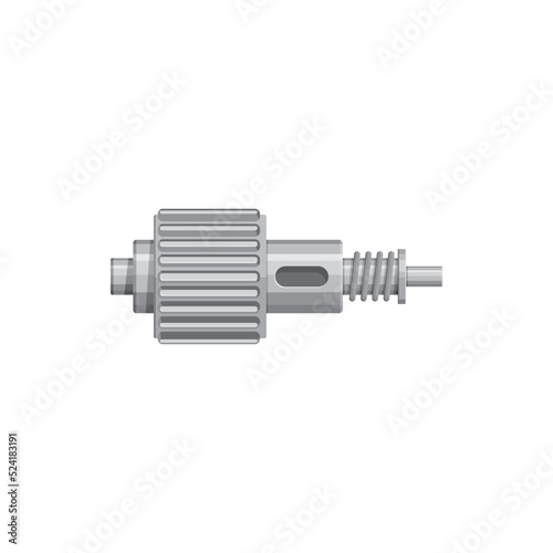 Starter motor part accessory isolated car detail realistic icon. Vector electric starter repair service equipment. Starter-assy vehicle motorcycle mechanic, automobile spare part, automotive mechanism