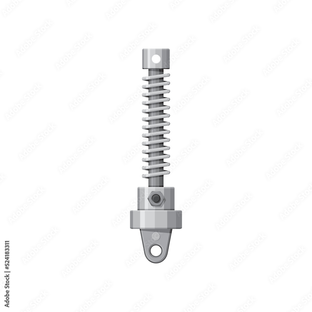Metal spring detail isolated car detail realistic icon. Vector damper vehicle detail, automobile suspension system spare part. Vector shock absorber, motorcycle or truck metal mechanism, stabilizer Metal spring detail isolated car detail realistic icon. Vector damper vehicle detail, automobile suspension system spare part. Vector shock absorber, motorcycle or truck metal mechanism, stabilizer
