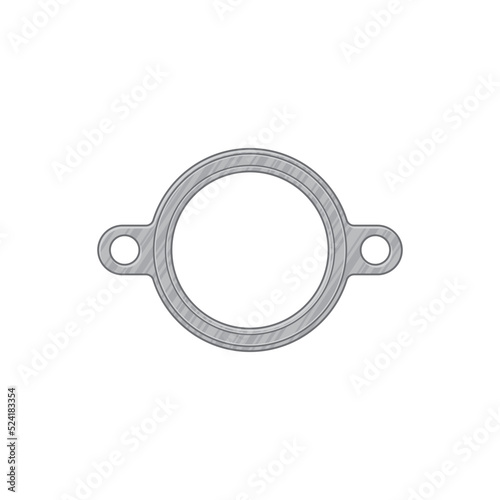 Round mounting bracket car detail connector isolated icon. Vector harness vehicle mounting bracket, automobile spare part template, round frame with bot holes. Car repair fixing tool connecting object