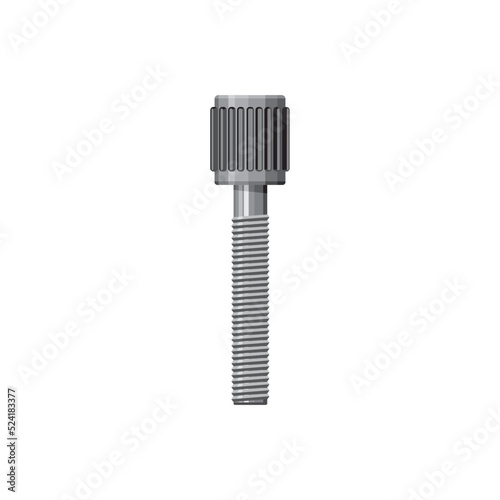 Cylinder and bolt, car repair, fixing and maintenance spare part isolated icon. Vector silent block and engine bolt, auto stabilizer. Shock absorber car damper mechanical equipment, vehicle spare part
