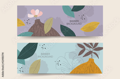 beautiful floral banners backgrounds six