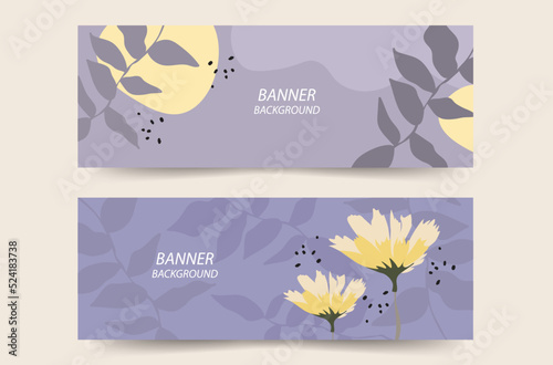 beautiful floral banners backgrounds two